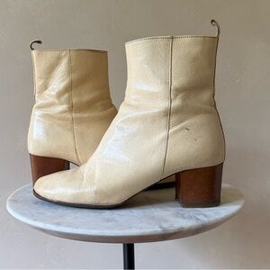 Isabel Marant Cream Leather Ankle Booties